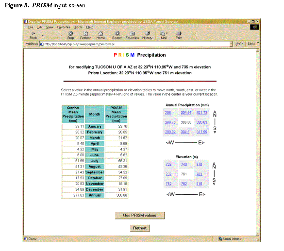 Text Box: Figure 5.  PRISM input screen.
 

