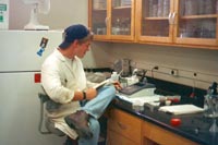 Technician conducting soil tests in the lab