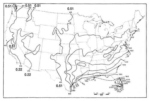 Map showing isopleths of percent needle and leaf litter produced annually that will decompose in the first year.